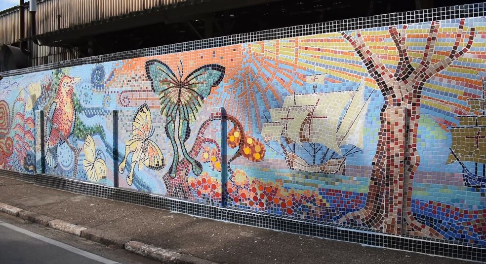 Mosaico retrata história do Brasil e biodiversidade — Foto: Fernando Almeida / g1 Campinas e Região