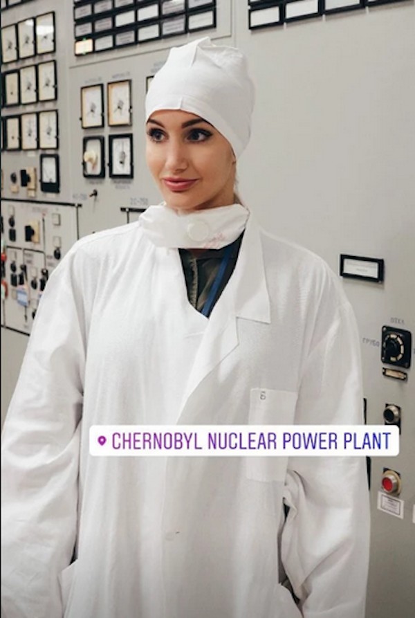 Uma das fotos que causou polêmica de uma influenciadora digital em Chernobyl (Foto: Instagram)