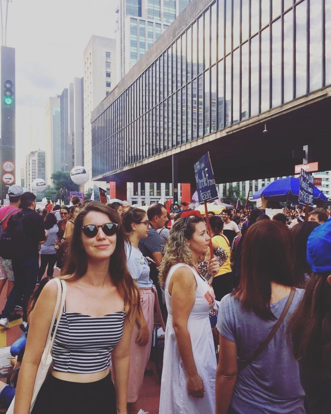 Nathalia Dill na Marcha Mundial das Mulheres em 2019 (Foto: Reprodução / Instagram Nathalia Dill)