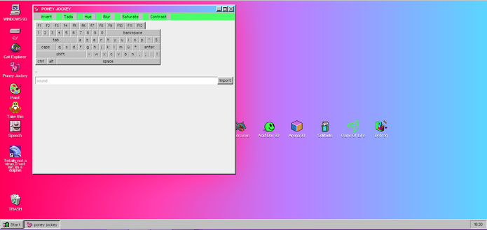 Poney Jockey adiciona efeitos psicodélicos e confusos ao Windows 93 (Foto: Reprodução/Elson de Souza)