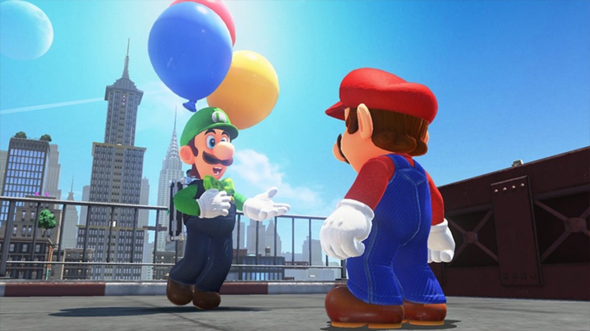 Super Mario Odyssey recebe novo modo de balões com Luigi e roupas