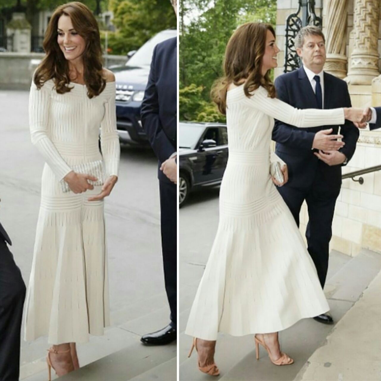 Kate Middleton em 2016 com o mesmo vestido Barbara Casasola (Foto: Reprodução Instagram)