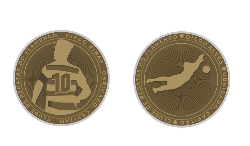 Diego e Diego Alves terão patchs personalizados na camisa do Flamengo contra o Avaí — Foto: Divulgação