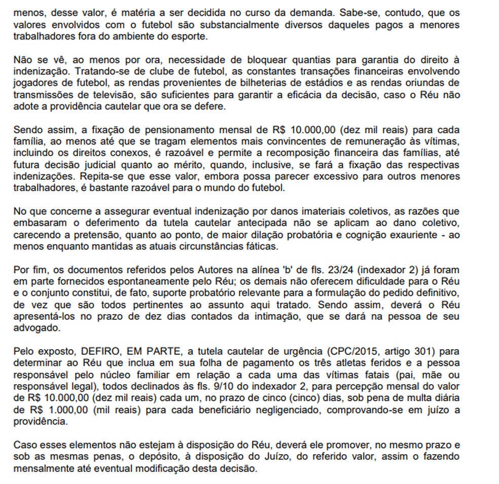 Terceira página da decisão judicial  — Foto: Reprodução
