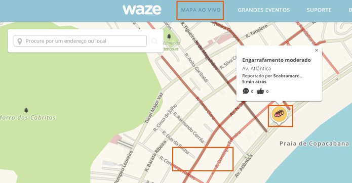 Confira o mapa de trânsito e alertas ao vivo no Waze (Foto: Reprodução/Barbara Mannara)