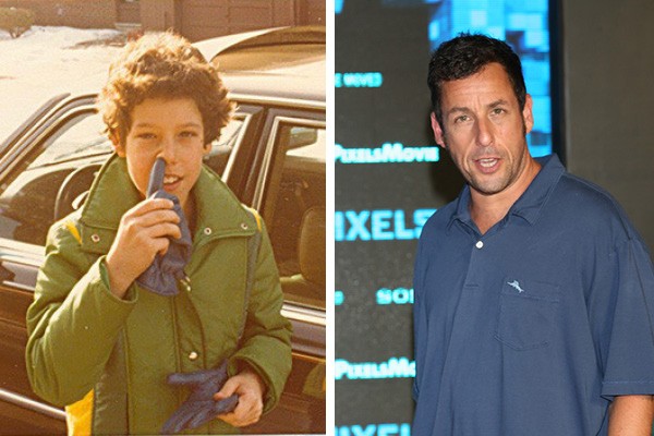 Adam Sandler quando criança e hoje em dia (Foto: Twitter / Getty Images)