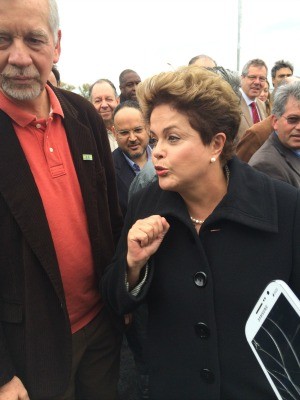 Dilma no RS (Foto: Carla Simon/G1)
