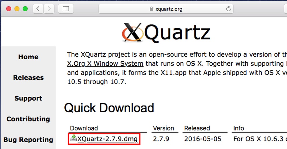 download xquartz linux