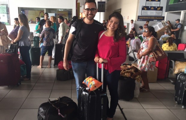 Janaína Brito saiu de Rondônia para aproveitar o feriado em Goiás (Foto: Murillo Velasco/G1)