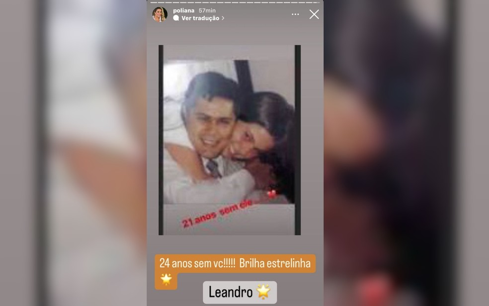 Poliana esposa Leonardo homenagem Leandro — Foto: Reprodução/Instagram