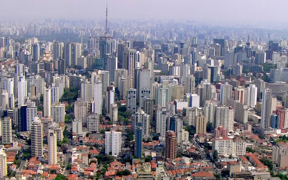 Vista aérea de São Paulo (Foto: TV Globo/Reprodução)