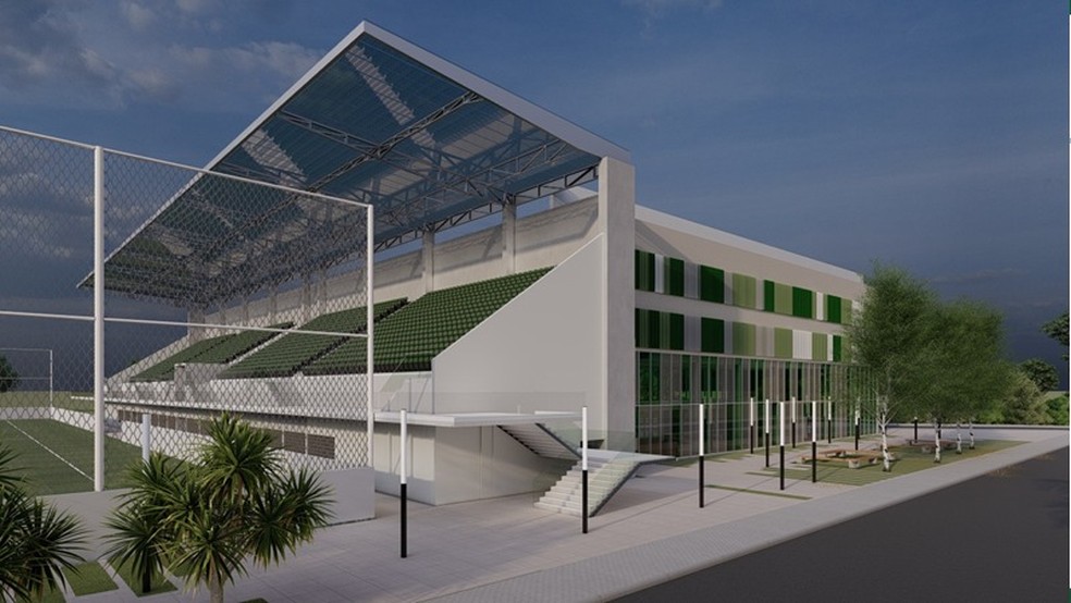 Primeiro projeto do novo CT da base do Palmeiras, em Guarulhos (SP) — Foto: Divulgação