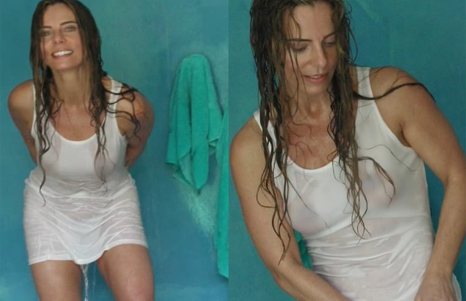 Bruna Lombardi aparece em ensaio fotográfico toda molhada: 'Belíssima'