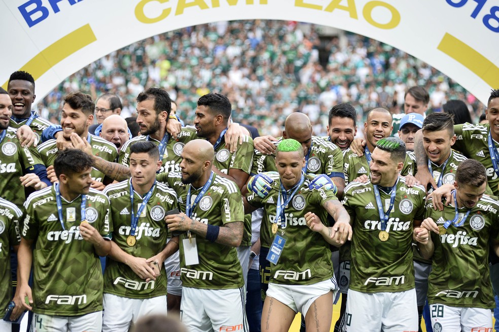 Palmeiras conquistou título brasileiro com uma série de 23 jogos de invencibilidade — Foto: Marcos Ribolli