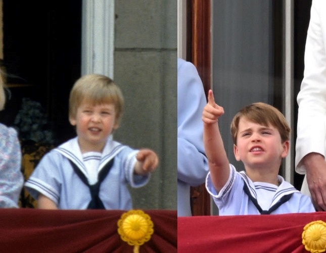 Trooping the Color: príncipe Louis veste roupa de marinheiro usada por seu pai no mesmo evento em 1985 (Foto: Getty Images)