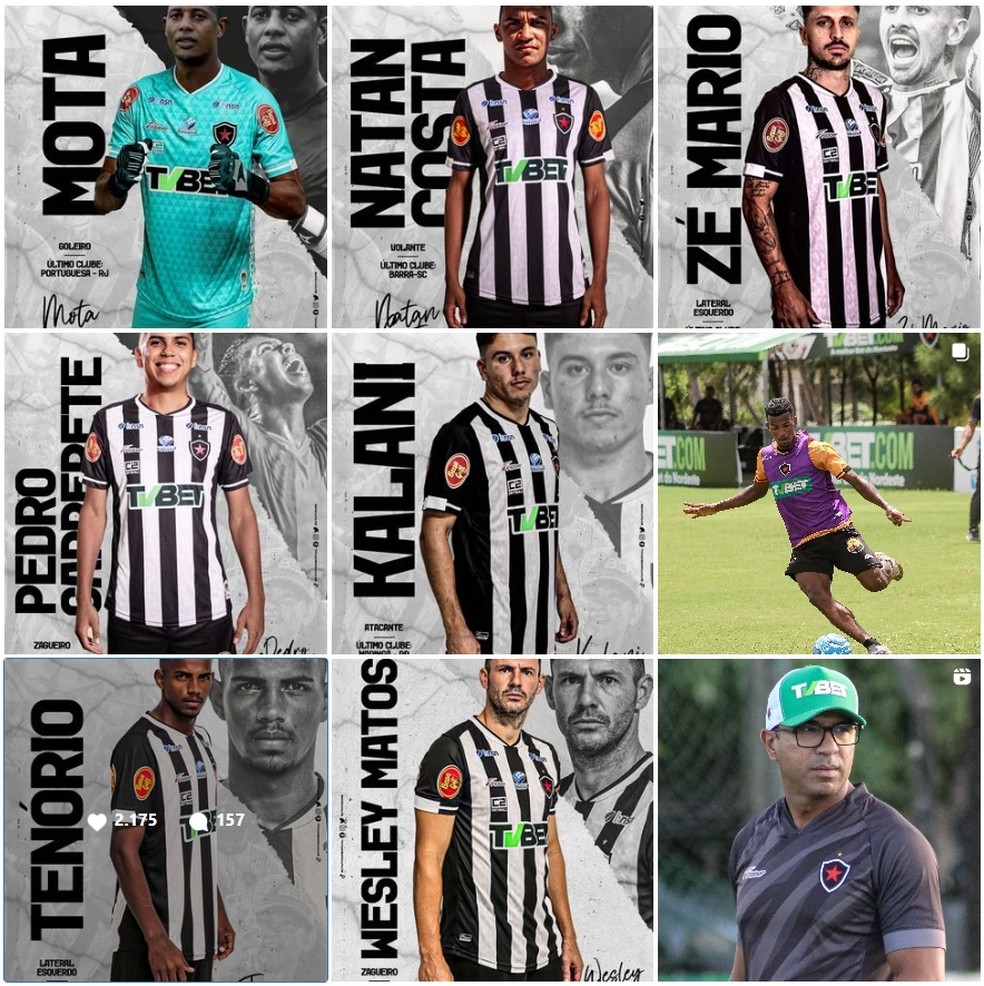 Reforços do Botafogo-PB anunciados nas redes sociais do clube — Foto: Reprodução / Instagram