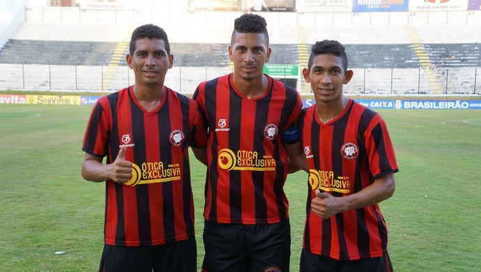 Piuba, Zé Antônio, Anderson Lima - Atlético Potiguar (Foto: Augusto Gomes/GloboEsporte.com)