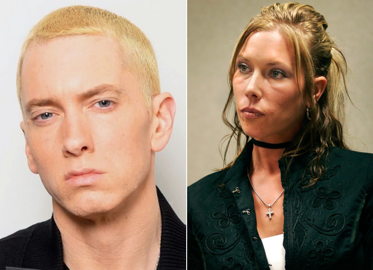 Eminem e a ex-mulher, Kim Scott (Foto: Reprodução e Getty Images)