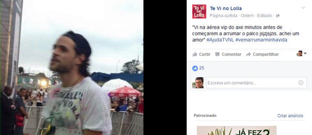 Fãs buscam 'crushes' no Te Vi No Lolla (Foto: Reprodução / Facebook)