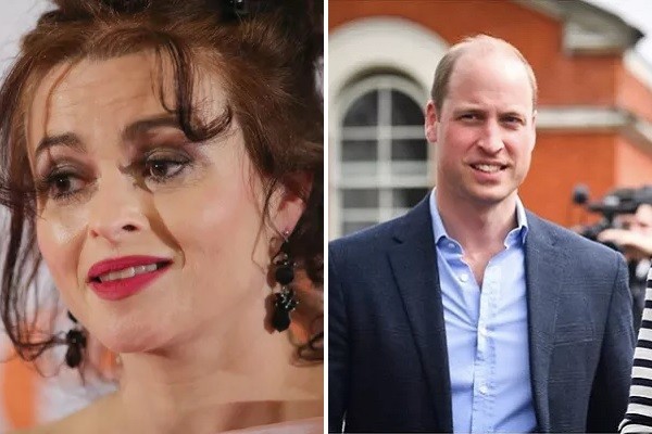 A atriz Helena Bonham Carter e o Príncipe William (Foto: Getty Images / Instagram)