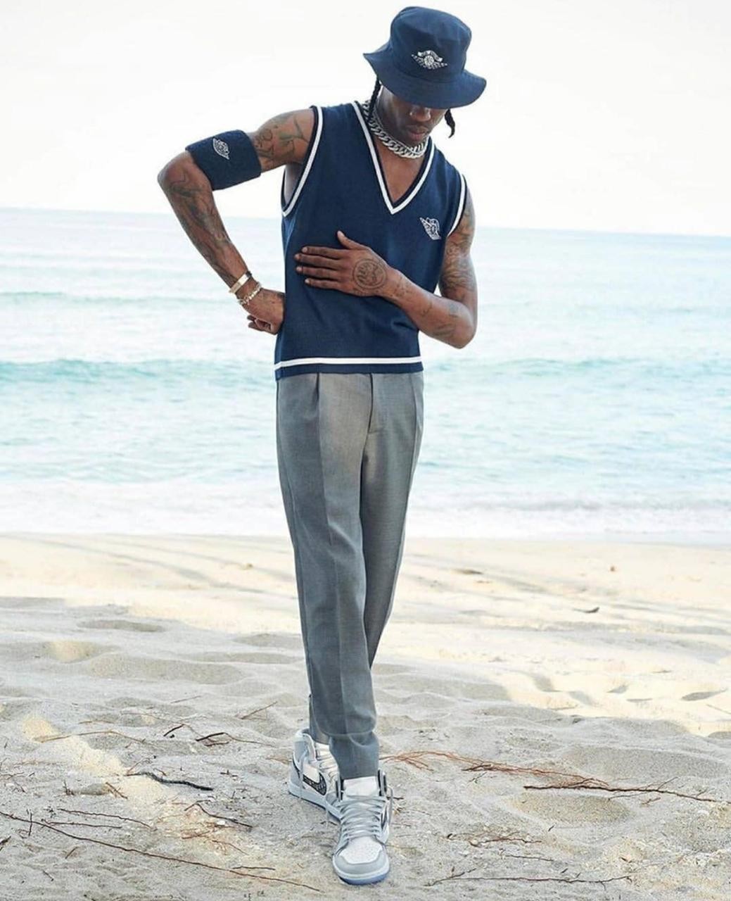 Travis Scott na campanha da coleção Dior X Jordan (Foto: Reprodução/Instagram)