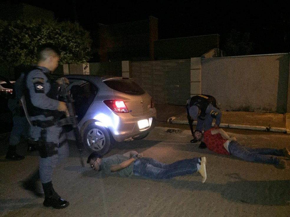 PolÃ­cia prendeu suspeitos do crime â Foto: PM-MT/ DivulgaÃ§Ã£o