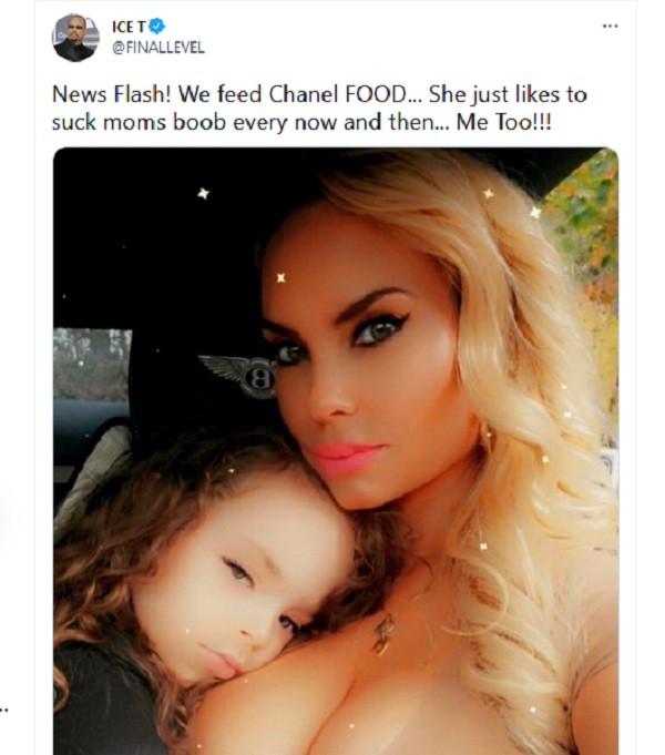 O post polêmico do rapper Ice-T em defesa da esposa por amamentar filha de 5 anos (Foto: Twitter)