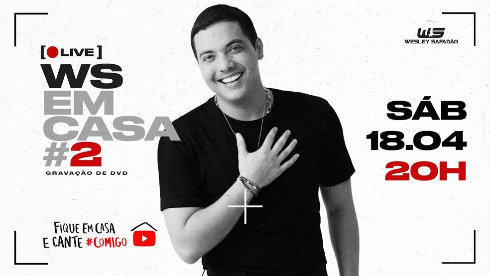 Wesley Safadão vai gravar novo DVD durante show em casa — Foto: Reprodução/YouTube