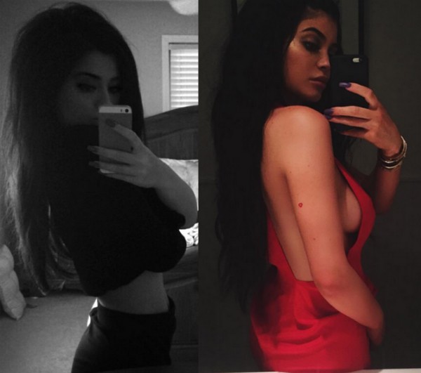 Gabrielle Waters (em preto e branco) e Kylie Jenner também gostam de selfies (Foto: Reprodução/Instagram)