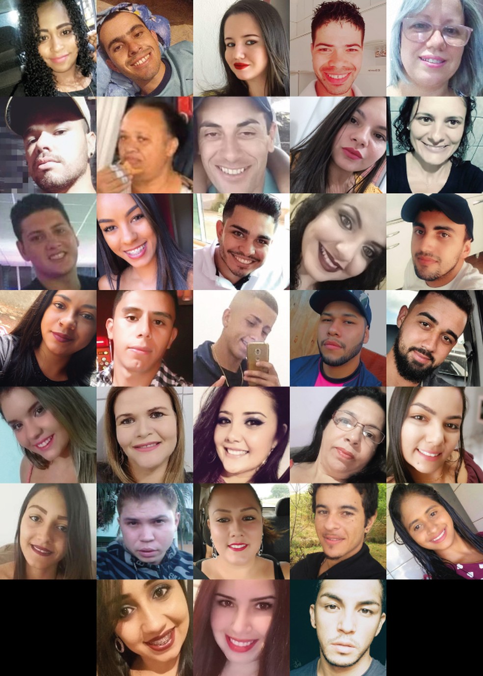 Parte das 41 vítimas da tragédia em Taguaí — Foto: G1