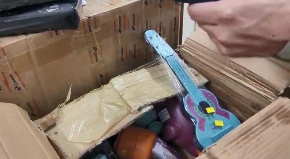 Drogas são apreendidas em meio a brinquedos e encomendas enviadas pelo Correio, na Bahia — Foto: Natália Verena/Polícia Civil