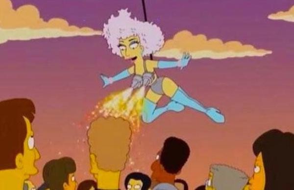 A cantora Lady Gaga nos Simpsons em 2012 (Foto: Reprodução)
