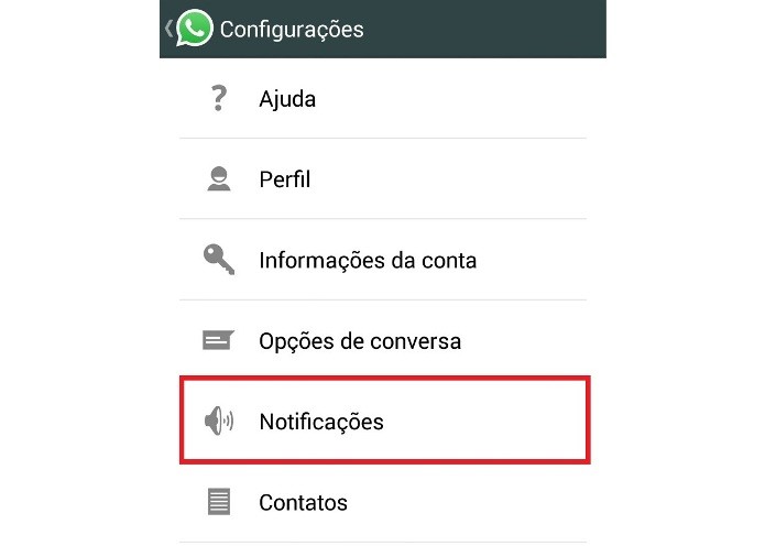 Atalho para as configurações de notificações do WhatsApp (Foto: Reprodução/Lívia Dâmaso) (Foto: Atalho para as configurações de notificações do WhatsApp (Foto: Reprodução/Lívia Dâmaso))