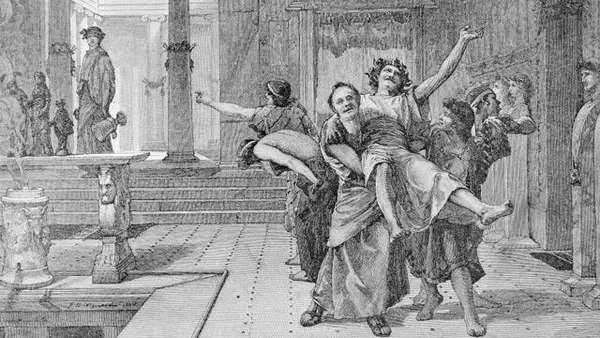 Durante Saturnália, havia espécie de inversão de papéis: homens vestidos de mulheres e senhores vestidos de escravos — Foto: Getty Images (via BBC)