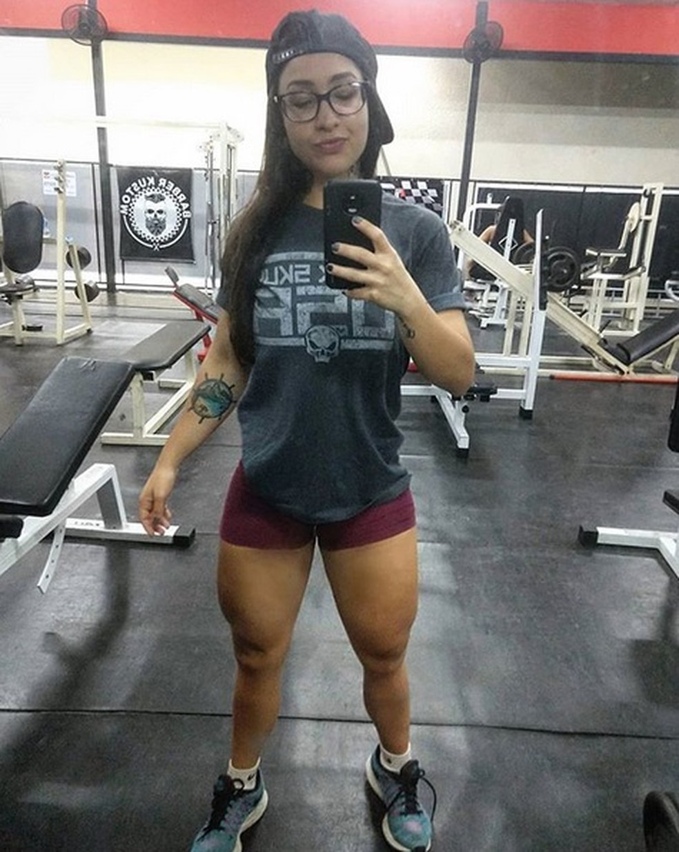 Miriellen comeÃ§ou a frequentar a academia em maio de 2017 â Foto: ReproduÃ§Ã£o/Instagram