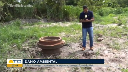 Polícia investiga vazamento de esgoto em córrego em Gurupi