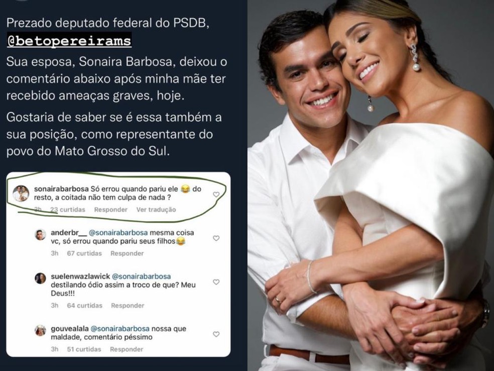 Infeliz e desnecessário, fala deputado sobre comentário da esposa em post de Felipe Neto sobre ameaças à mãe