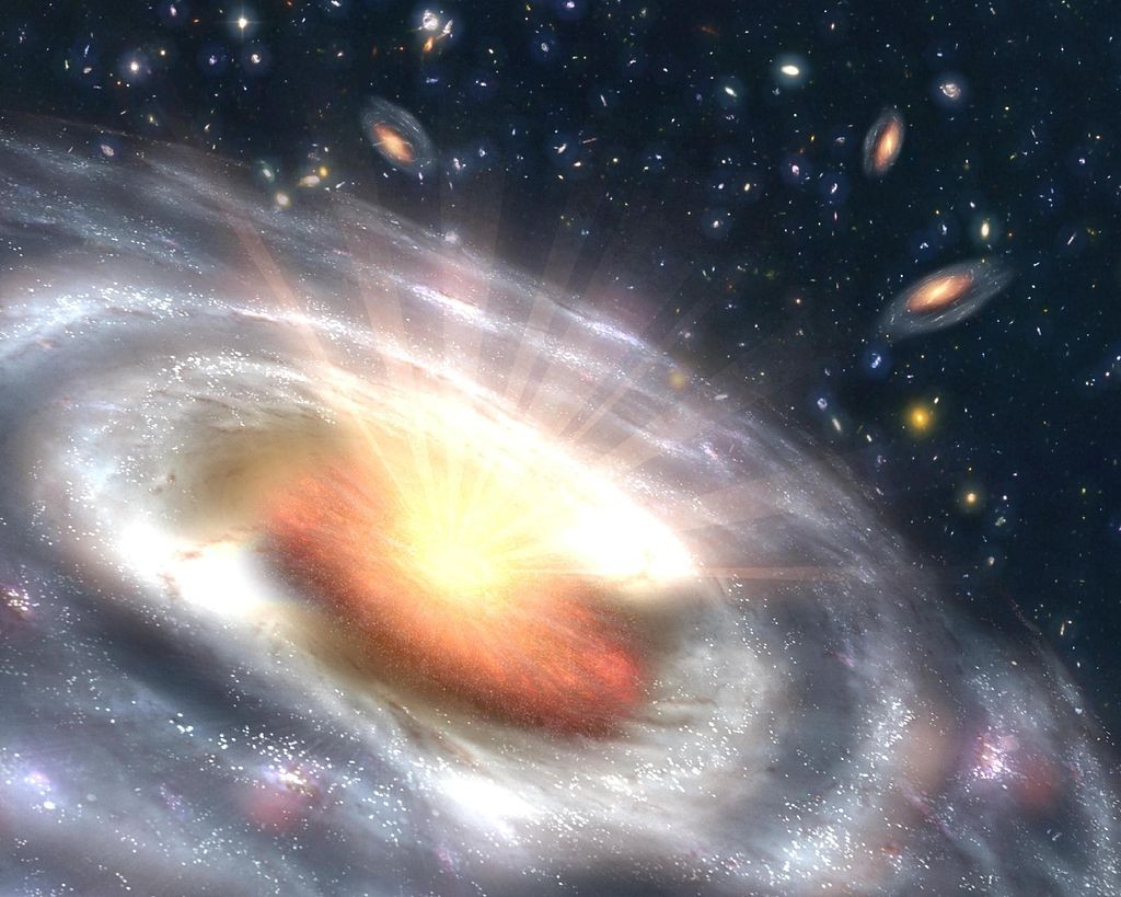Uma impressão artística de um Quasar (Foto: Nasa)