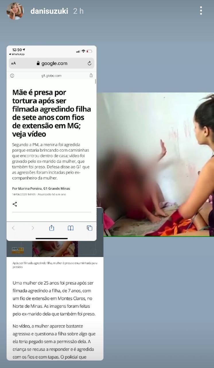 Dani Suzuki desabafa sobre criação violenta de filhos nas redes sociais (Foto: Reprodução: Instagram)