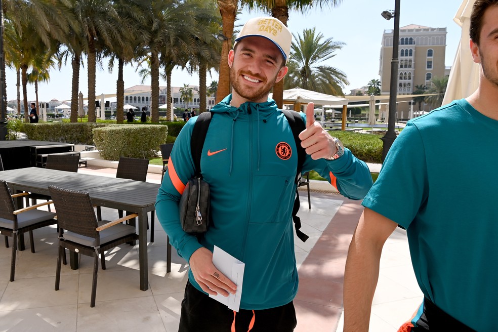 Lateral-esquerdo Ben Chilwell se juntou à delegação do Chelsea em Abu Dhabi — Foto: Getty Images