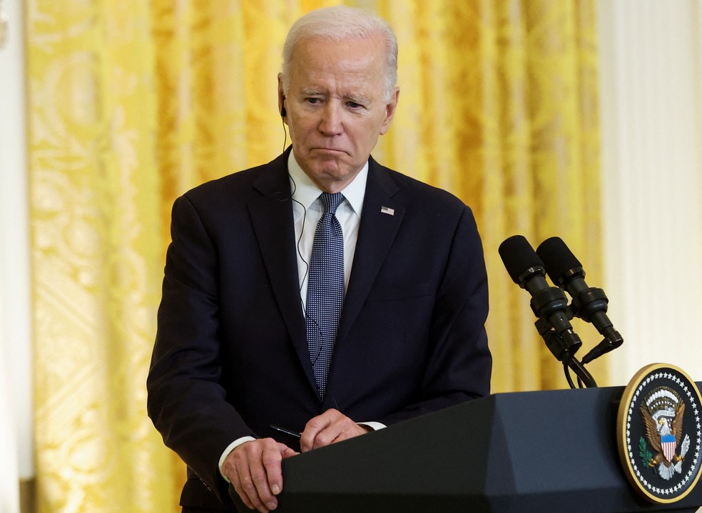O presidente dos EUA, Joe Biden, participa de uma coletiva de imprensa em Washington, nos EUA, no dia 1º de dezembro de 2022 — Foto: REUTERS/Jonathan Ernst
