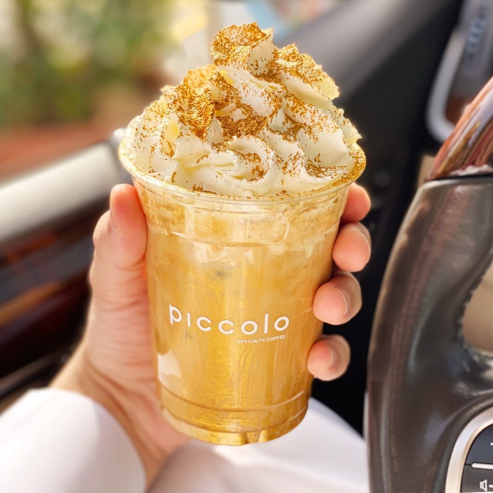 Café com ouro 22 quilates — Foto: Reprodução/Instagram