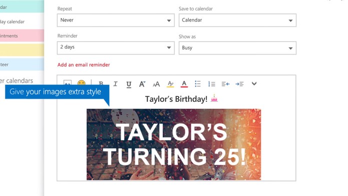 Emoticons e imagens são adicionadas de forma mais simples em e-mails pelo Outlook.com (Foto: Divulgação/Microsoft)