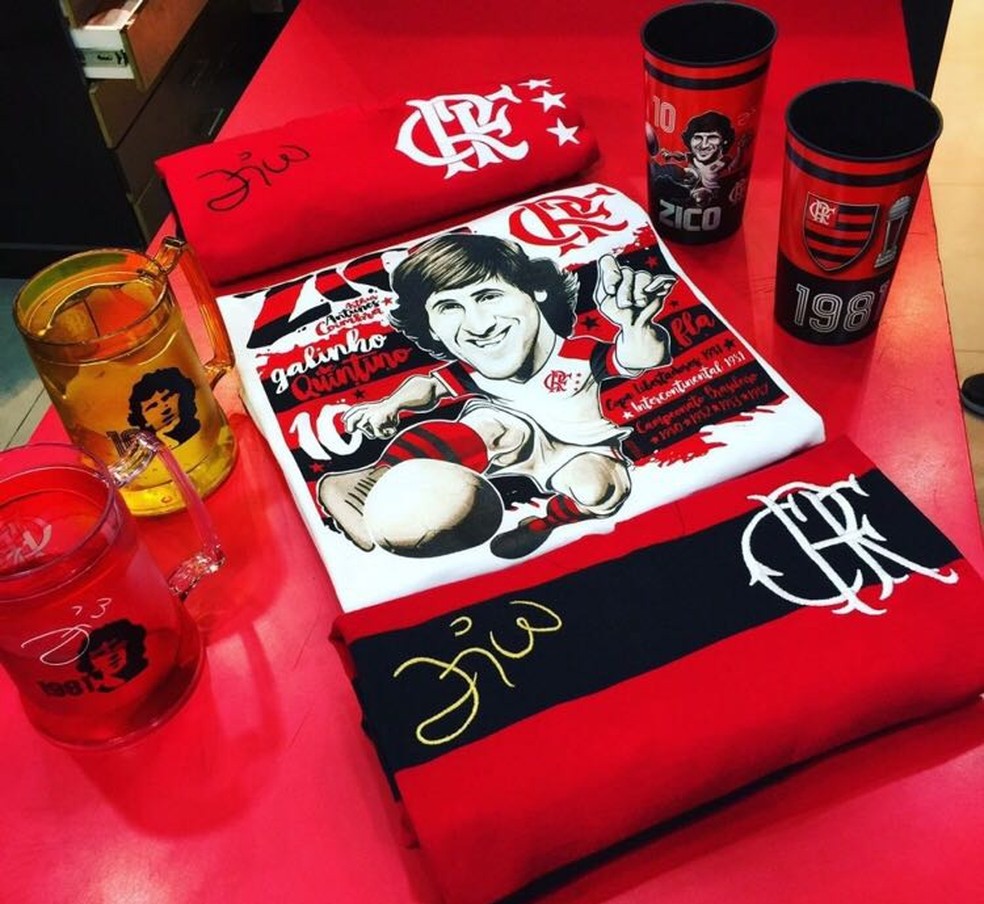 Zico é exibido em diversos produtos (Foto: Divulgação)