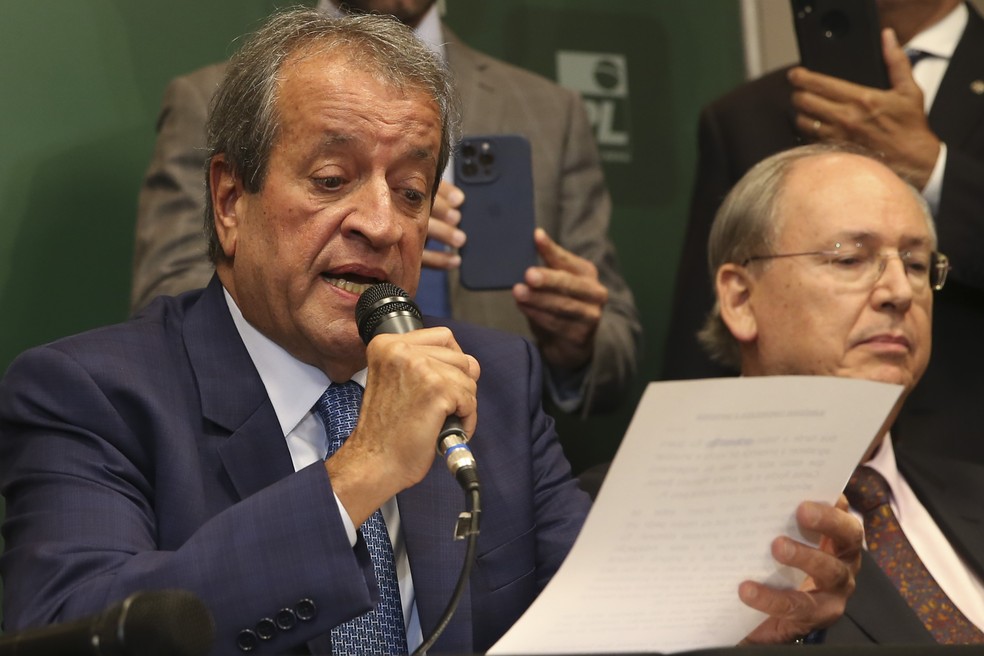 Valdemar Costa Neto fala sobre relatório que apontaria falhas em parte das urnas eletrônicas usadas nas eleições 2022 — Foto: Valter Campanato/Agência Brasil