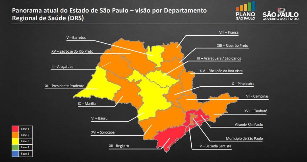 Plano do governo de São Paulo para flexibilização da quarentena