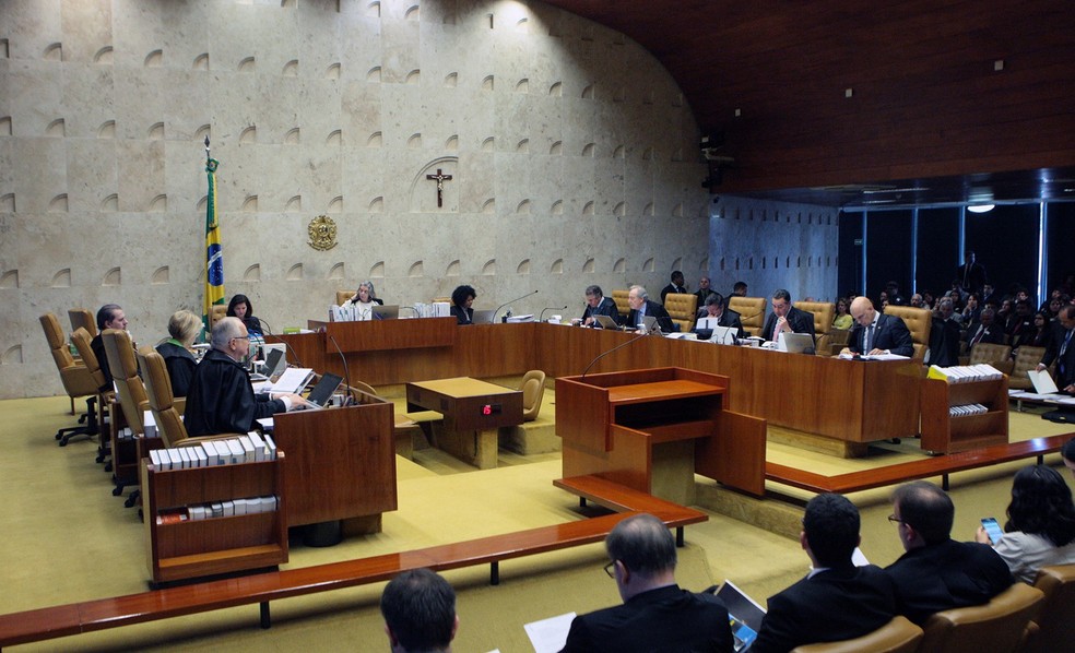 Ministros do STF reunidos no plenÃ¡rio da Corte durante a sessÃ£o desta quarta (9) (Foto: Carlos Moura/SCO/STF )