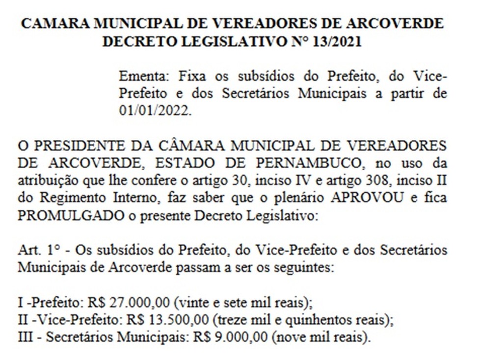 Decreto foi publicado no Diário Oficial dos Municípios — Foto: Reprodução