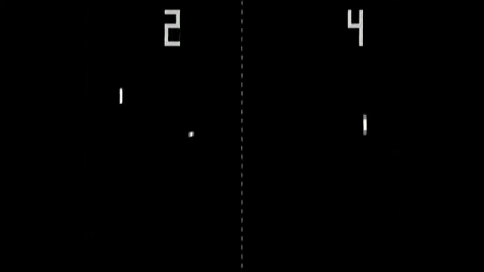 Pong é um jogo simples que simula uma partida de ping-pong — Foto: Reprodução/WUSA9