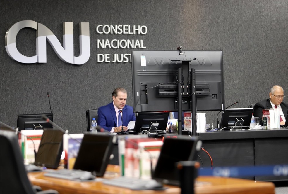 Ministro Dias Toffoli, presidente do STF e do CNJ, durante sessão do conselho em 2020 — Foto: Luiz Silveira/Agência CNJ